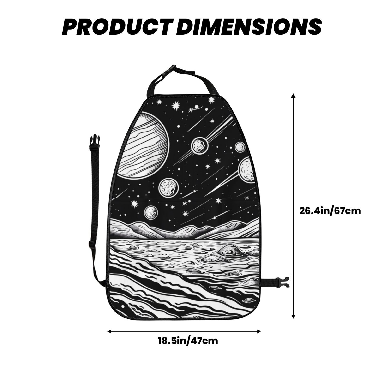 Kdxio Cosmic Landscape Celestial Art Print 2 Pack Car Kick Mat Seat Cover Back Protector Mat with Pockets for Organizer Backseat Protector and Storage Anti Kick Pad for Vehicles