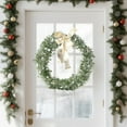thumbnail image 2 of Luoshdecor Christmas Plastic Wreath with Bow,for Christmas Home Wall Fireplace Decor 11 in, 2 of 5