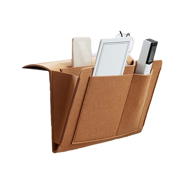 Bolsa de almacenamiento para mantas de cama con bolsillo para cama, sofá, escritorio, bolsa de almacenamiento para teléfono móvil colgante