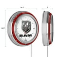 thumbnail image 3 of RAM Logo White Retro Neon Analog Wall Clock with Pull Chain, 3 of 5