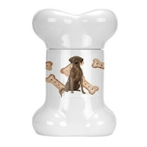 Chocolate Labrador Retriever Bone Shaped Treat Jar