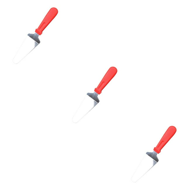 bedienty Pelle à Pizza en Acier Inoxydable Spatule Coupe-Gâteau Plateau de Cuisson Rouge 3Ensemble