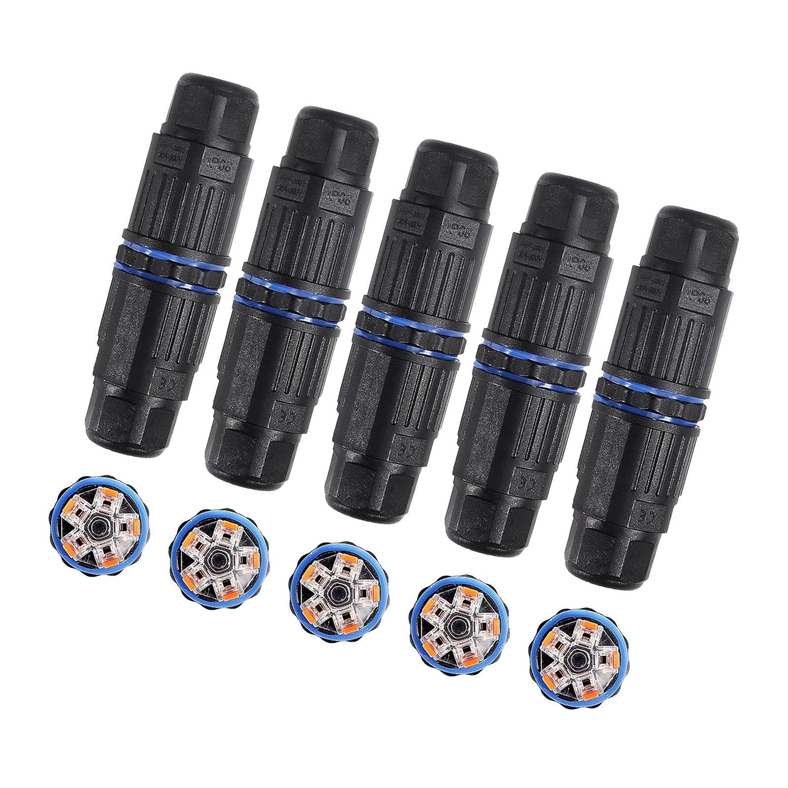 BAOSITY 5x IP68 Waterproof Junction Box Durable Electrical Project Case Outdoor 2 Pin Electrical Cable Connector for Landscape Lights