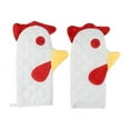 thumbnail image 1 of LEFU Funny Rooster Oven Mitts Heat Resistant Kitchen Gloves, Cute Rooster Design Pot Holders, Red White Yellow Linen Cooking Mitts for Baking and Cooking, Set of 2, 1 of 10