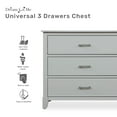 thumbnail image 4 of Dream on Me Universal 3 Drawers Chest in Silver Grey Pearl, Kids Bedroom Dresser, Three Drawers, 4 of 6