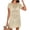 Beige, variant on Women's Hollow Edge Beach Cover up Dress, Flowy Resort Dress with Wave Hem, Perfect for Vacation, Poolside, Summer Travel and Photo Shoots,White L