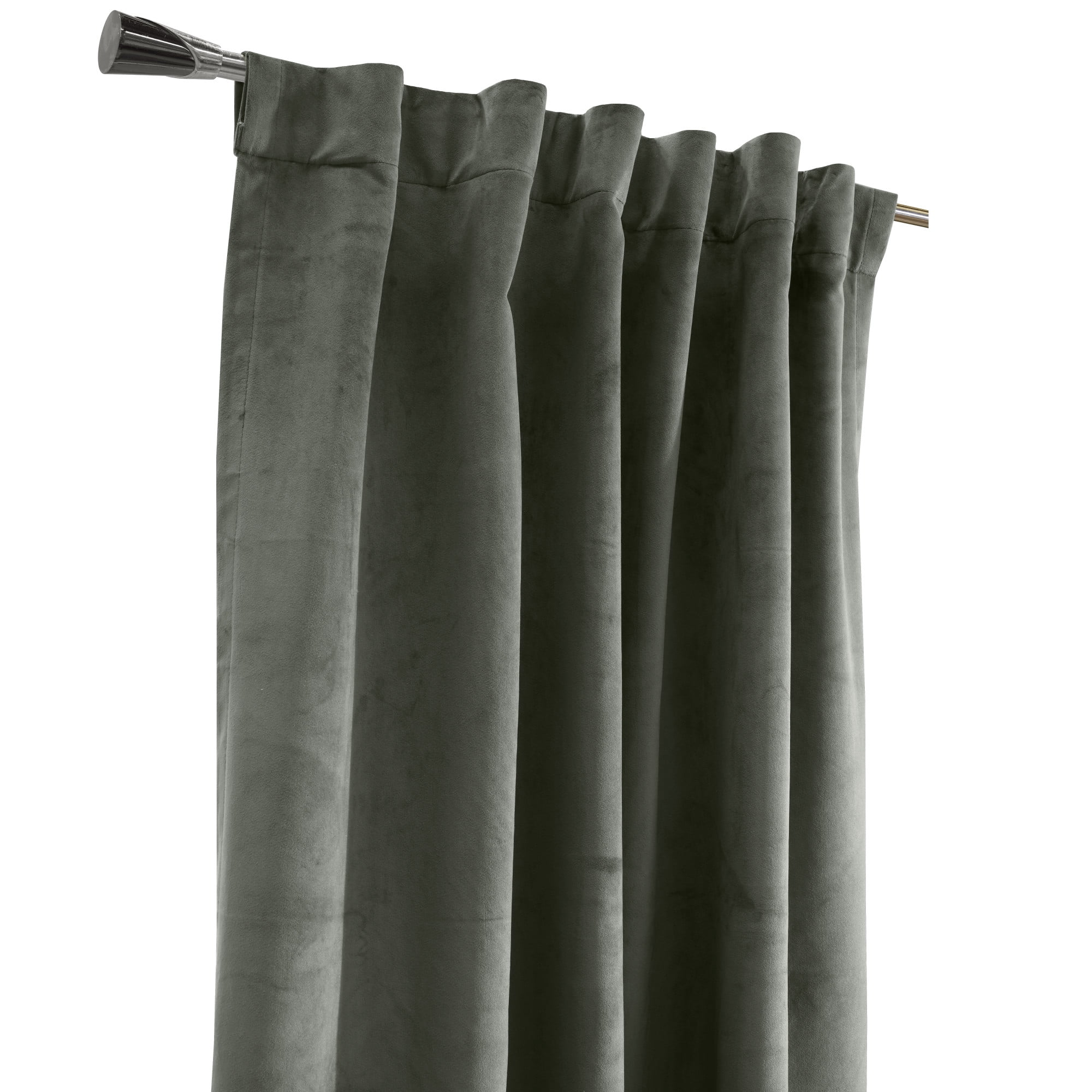 Loft Living Sicily Room Darkening Dual Header Indoor Curtain 50 x 108 in Dark Grey