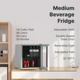 thumbnail image 3 of Husky Premium 46L Refrigerator 1.6 Cu. feet Reversible Glass Door Countertop  Mini Fridge 16.9 in White, New, 3 of 11