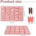 thumbnail image 2 of 26 Cavity Easy Demolding Non-stick Silicone Alphabet Mold, A-Z Letter Mold for Ice Cube Making Chocolate Candy Cake Decoration Pudding, 2 of 7