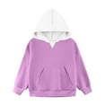 thumbnail image 5 of vdgthytj Kids Hooded Sweatshirts Color Block Long Sleeve Hoodies Casual Loose Pullover Fall Tops for Boy Girls, 5 of 8