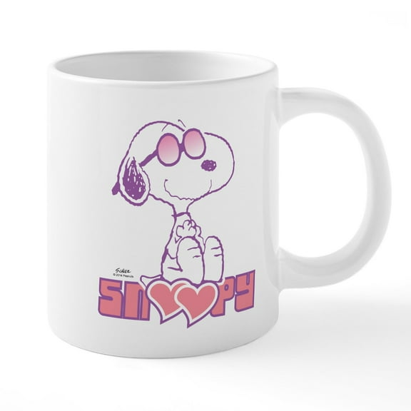 CafePress - Snoopy Hearts - 20 Oz White Ceramic Mega Mug