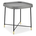 thumbnail image 1 of Lucia Side Table Gray oak veneer Black metal Frame and Brass color Cap..., 1 of 3