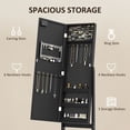 thumbnail image 3 of Freestanding Armoire Jewelry Cabinet Lighted Mirror Angle Adjustable 16 LED Lights Black, 3 of 6
