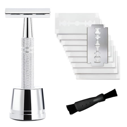 FACEGA Double Edge Safety Razor for Women,with 10 pcs Safety Razor Blades Single Blade Razor Reusable Travel Essentials Women Razor