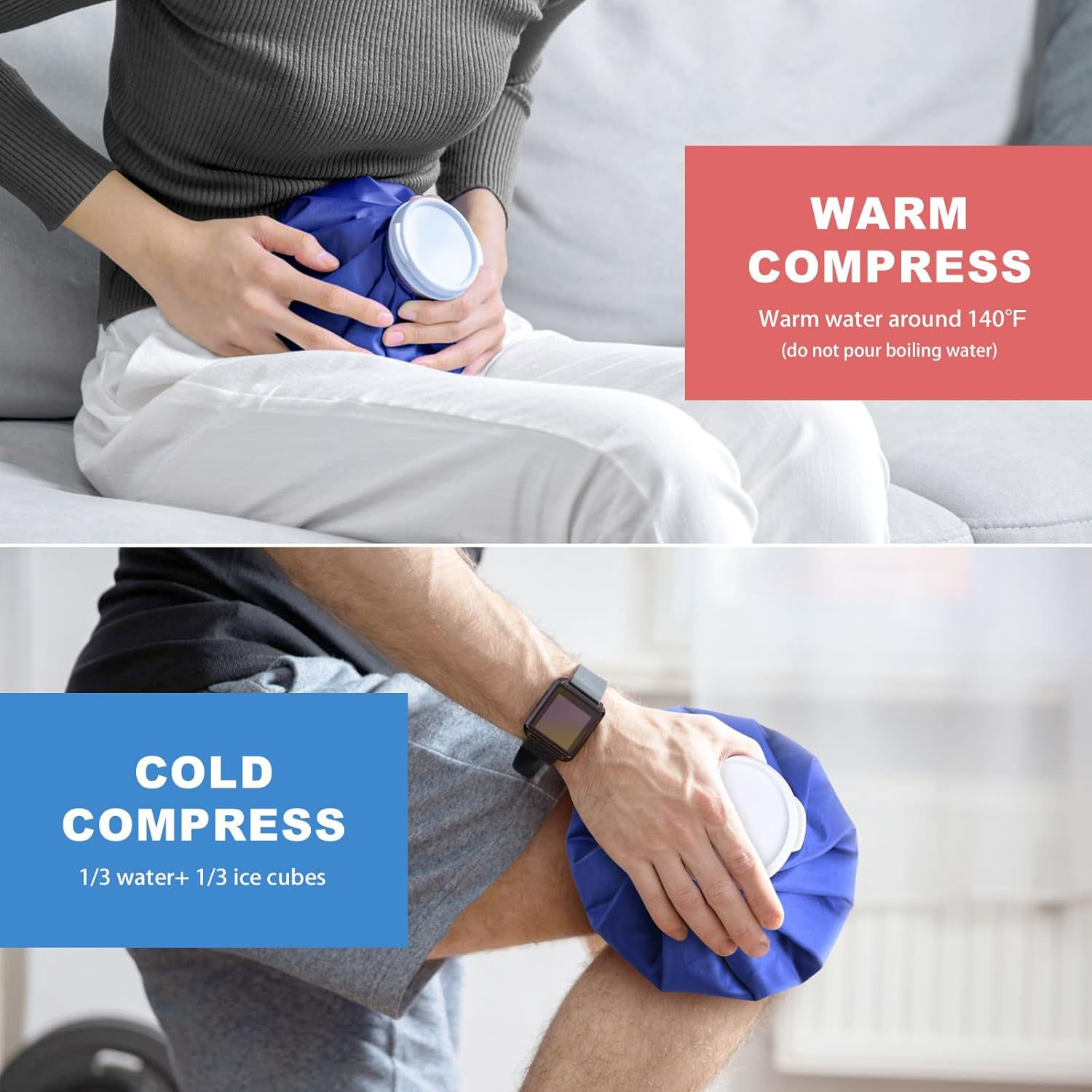 Peduu Reusable Ice Packs and Hot Water Bags, 3-Pack photo 8