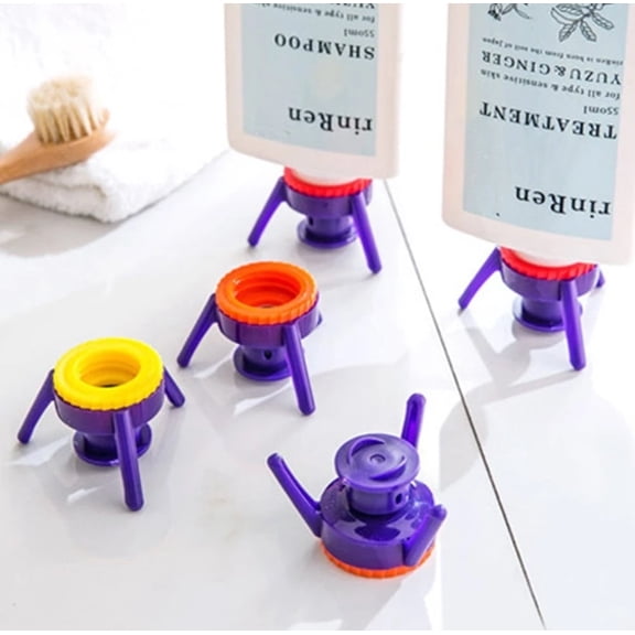 6 Pack Bottle Emptying Caps, Upside Down Dispenser Caps for Shampoo, Conditioner, Lotion and Body Wash Bottles, TIKA