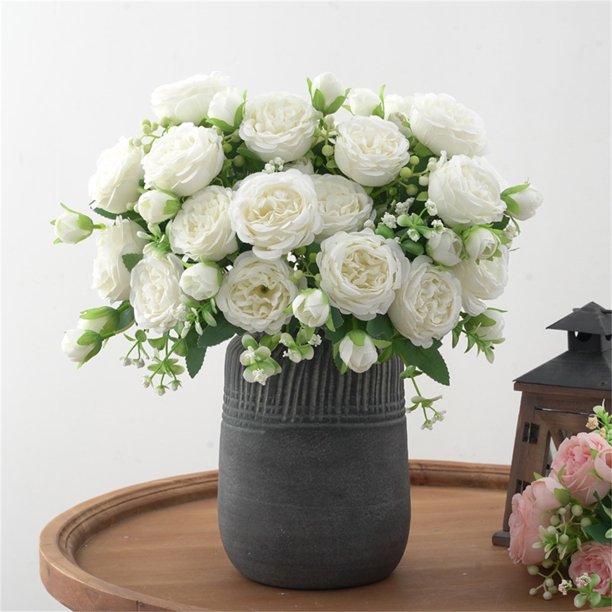 Ramo de rosas artificiales para mujer, decoración del hogar, ramo de boda, rosa pegada a la pared.