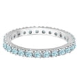 thumbnail image 3 of Aquamarine Eternity Stackable Ring Guard Band 14K White Gold (0.50ct), 3 of 3