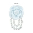 thumbnail image 2 of Uxcell Fabric Camellia Flower Brooch Elegant Pearl Tassel Pin Floral Corsage Bracelet Dual Use for Women, Grey, 2 of 7