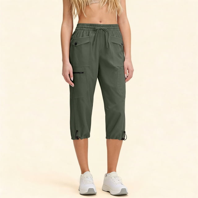 Neewe Pantalon Capri de Randonnée pour Femmes, Léger, de Voyage, de Golf, Cargo, avec Poches, Pantalon de Sport Décontracté