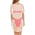 thumbnail image 3 of Women's Cute Bikini Printed T Shirt Dress Short Sleeve Baggy Shirt Beach Fun Swimwear Cover Up Dress Size S, 3 of 9