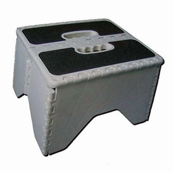 Silver Non Skid RV Folding Step Stool, Plastic