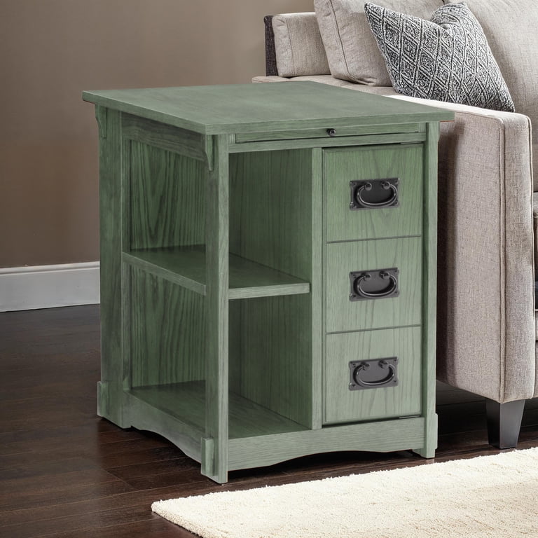H&O×Nowell Silde-SideShelf 25 Linon Parnell Storage Side Table/Cabinet with Pull Out Shelf