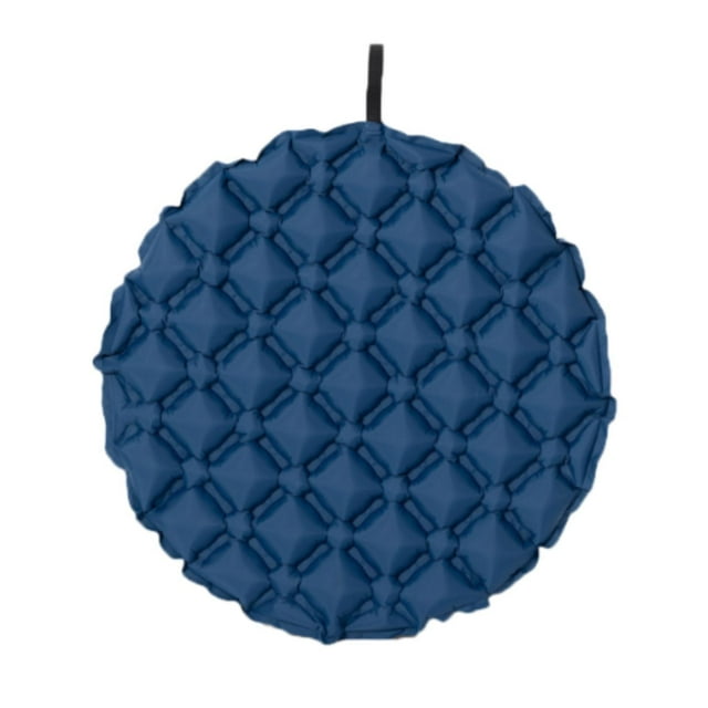 Cojín de asiento inflable portátil, ligero, plegable, redondo, para coche Azul oscuro