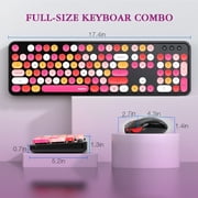 MOFII Wireless Keyboard and Mouse Combo, SWEET series, Retro Full-Size 2.4GHz Keyboard with Number Pad and Cute Wireless Mouse for PC Desktop Laptop (Black)