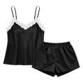 thumbnail image 4 of QSXADF Women's Pajama Set Tops And Shorts Set Lace Tank Top Pajama Set Shorts Bridal Style Casual Women Summer Pajamas Soft Loungewear, 4 of 6