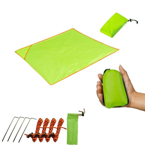 Kieccall Multifunctional Camping Tarp Rainproof Awning Mat Convertible Rain Poncho And Ground Cover
