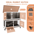 thumbnail image 6 of PETSCOSSET 36"L Rabbit Hutch Indoor Wooden 2 Story Bunny Hutch Rabbit Cage Outdoor Bunny Cage on 4 Metal Wheels and 2 Deeper Pull Out Trays,Ramp,Guinea Pig Pet House for Small to Medium Animals,Grey, 6 of 14