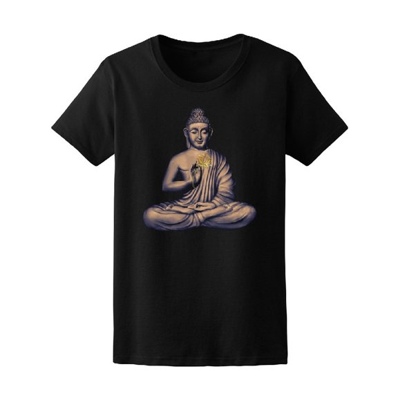 Grunge Buddha In Lotus Pose Tee Women's -Image by Shutterstock