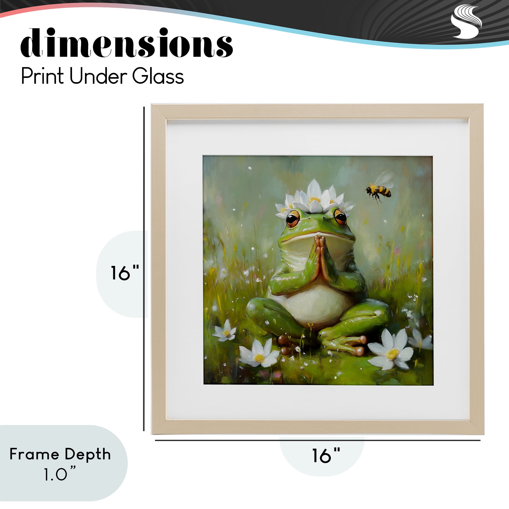 Stupell Industries Buddha Bullfrog Meditation Birch Framed Print Under Glass, design by Tina LeCour