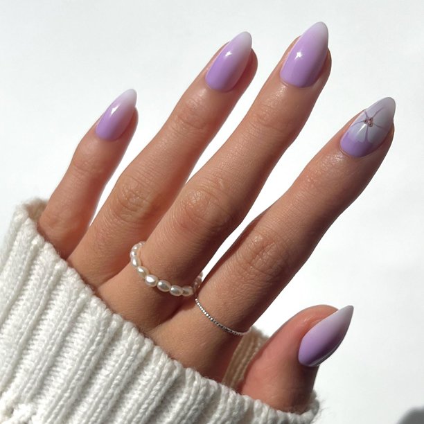 Press On Nails Glamnetic Lilac Reef Short Almendra