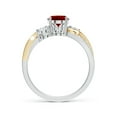 thumbnail image 2 of ANGARA Lab Grown 1.25 Ct Ruby Twisted Vine Engagement Ring for Women in 14K White & Yellow Gold (Size-8x6mm) | July Birthstone, Anniversary, Jewelry Gift for Women | Lab-Grown Ruby Ring, 2 of 8