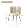 thumbnail image 3 of Velvet Dining Side Chair, Tina's Home Upholstered Adult Accent Chair Metal Legs Living Room Bedroom, 3 of 7