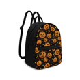 thumbnail image 2 of Eheartsgir Halloween Pumpkin Pattern Small Backpack for Work Shopping, Lightweight Travel Daypack Polyester Front Pocket Mini Backpack, 2 of 8