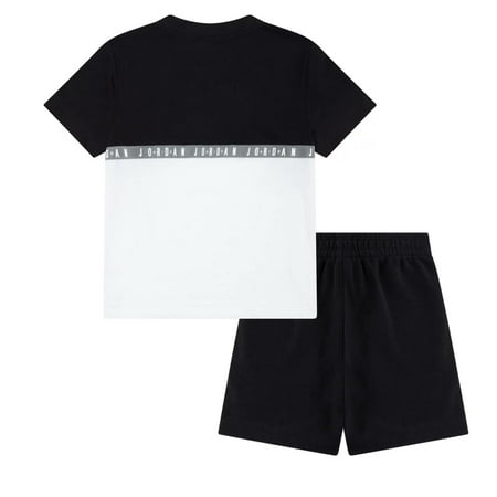 Jordan Little Boys Jumpman Blocked Taping Tee and Shorts Set - Black -Size: 2TUS