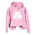 thumbnail image 6 of larppty Hoodies Sweatshirts for Women Lucky Shamrock Long Sleeve Shirt Casual Pullover Tops (Pink, L), 6 of 7