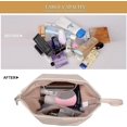 thumbnail image 4 of Bolsa de maquillaje grande, bolsa de cosméticos de doble capa, bolsa de maquillaje de viaje, bolsa de maquillaje de cuero, bolsas de viaje para cosméticos, bolsa de aseo de cuero portátil, b, 4 of 5
