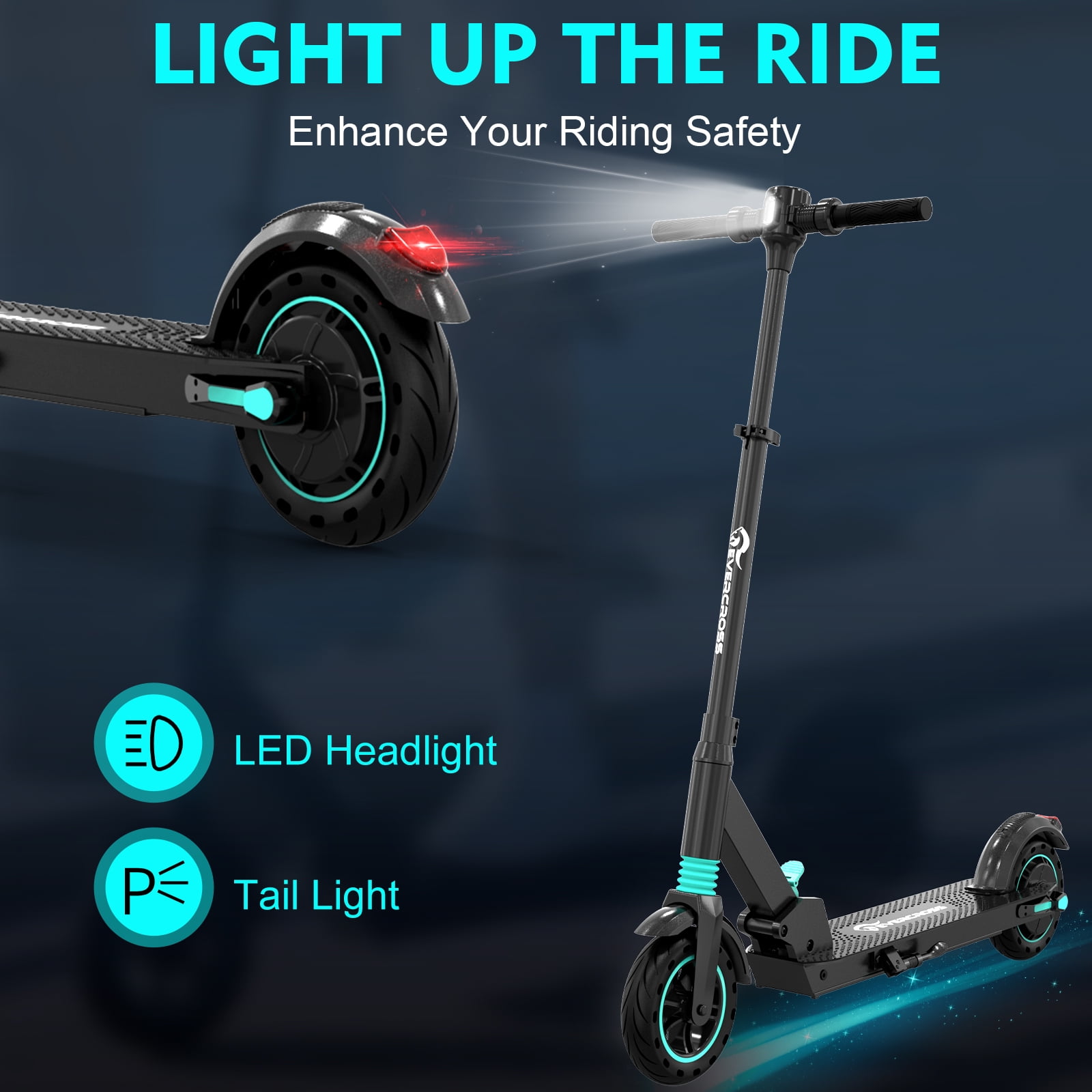 EVERCROSS E8 Electric Scooter - 8" Tires, 350W Motor up to 15 MPH & 12 Miles, 3 Speed Modes Foldable Commuter Electric Scooter