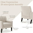 thumbnail image 5 of Dycanpo 18.5"H Linen Accent Chairs Armchairs Set of 2, Upholstered for Home Bedroom, Linen Color, 5 of 7