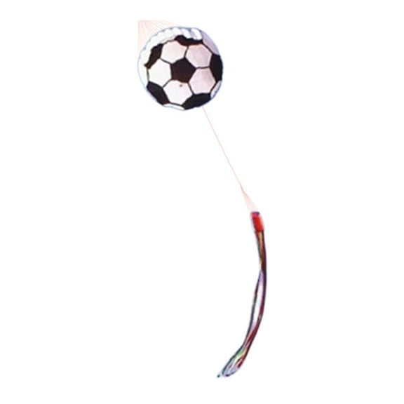 funtasica Football Ball Kite Large Size Easy Control with 100 M Line Leisure Sports Flying Toy for Park Trips Backyard Garden Beginners White