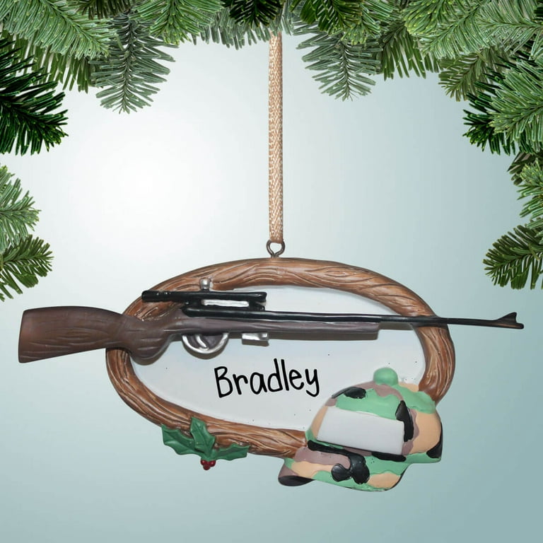 Personalized Hunting Display Christmas Ornament - Hunting Trip - Deer Hunter  - Duck - Elk - Camping - Great Gift Ideas 