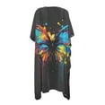 thumbnail image 5 of DISNIMO Womens Bikini Cover Ups Butterfly Ink Splash Print Beach Casual Summer Swimsuit Coverups Loose Summer Swimwear Cover Ups Fashion Lightweight Resort Wear, 5 of 6