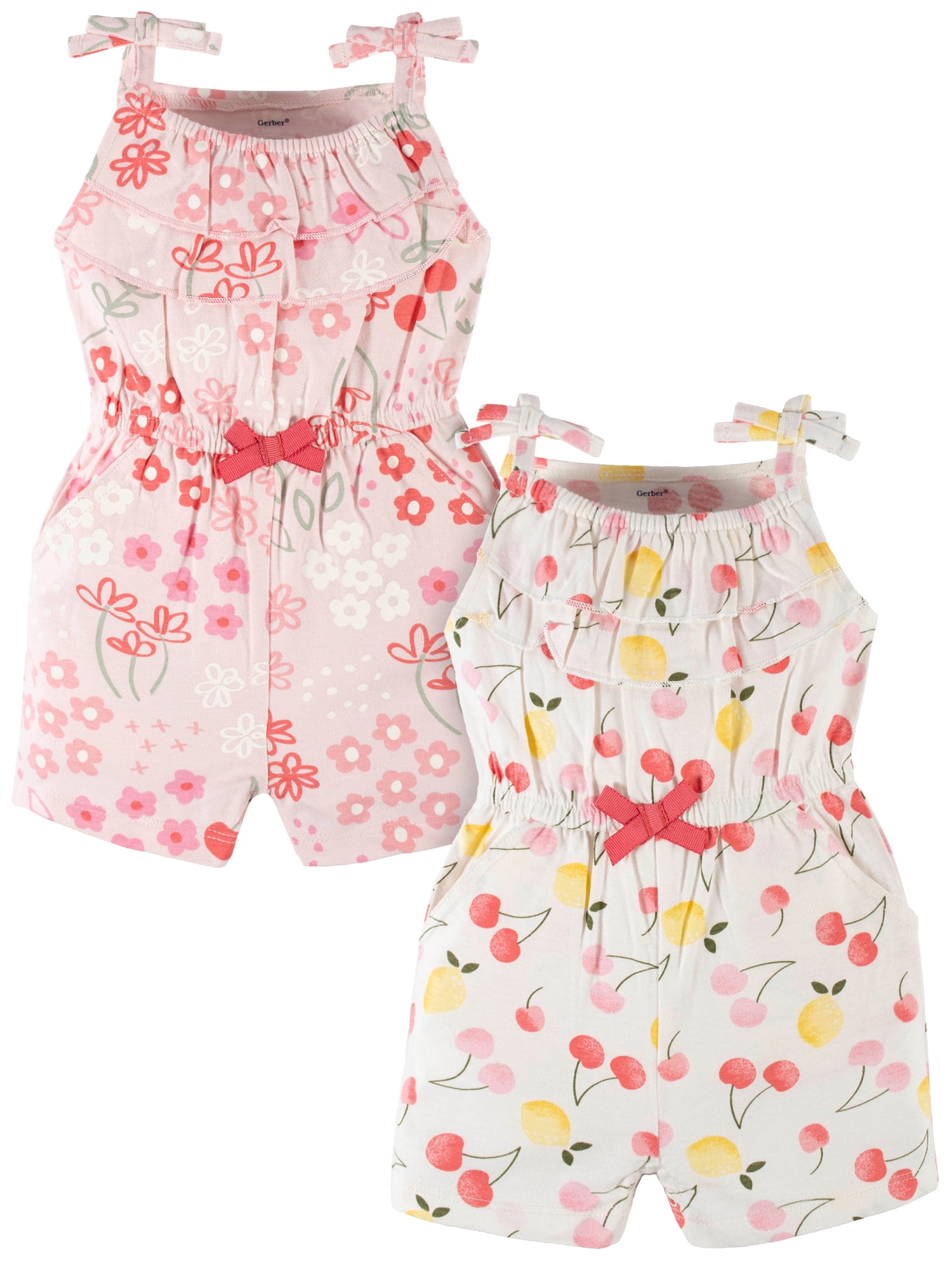 Short Baby Girl Romper Cotton Pink & White Summer size 3-6 months by Dandelion 