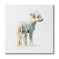 Stupell Industries Shaggy Lamb Watercolor Painting Children's Nursery Animal, 17 x 17,Design by Fox Hollow Studios