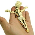 thumbnail image 5 of 14K Gold Plated Jesus Body Cross Crucifix Big Huge Hip Hop Pendant 4.5", 5 of 5