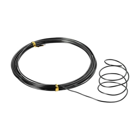 Uxcell Aluminium Wire 16 Ft 1/ 16 inch Dia. Flexible Metal Wire for Crafting Black
